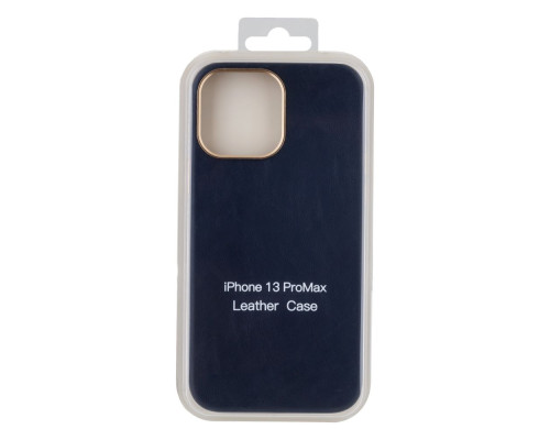 Чохол Leather Case Gold Buttons для iPhone 13 Pro Max Колір 3, Dark Blue