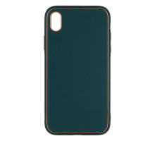 Чохол Leather Gold with Frame without Logo для iPhone Xr Колір 5, Dark Green 2020000265146