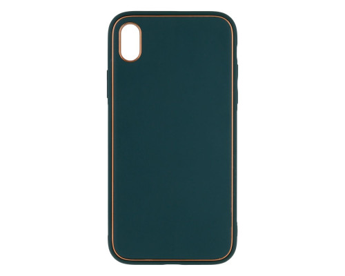 Чохол Leather Gold with Frame without Logo для iPhone Xr Колір 5, Dark Green 2020000265146