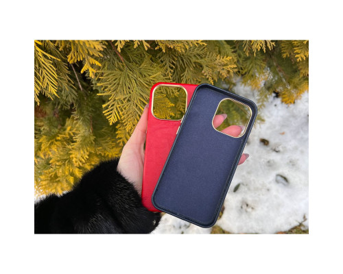 Чохол Leather Case Gold Buttons для iPhone 13 Pro Max Колір 3, Dark Blue