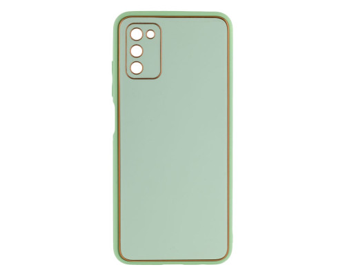 Чохол Leather Gold with Frame without Logo для Samsung A02s Колір 2, Black