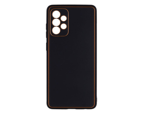 Чохол Leather Gold with Frame without Logo для Samsung A72 4G Колір 2, Black