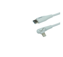 Кабель USB Remax RC-192i 20W 90° Type-C to Lightning Колір Бiлий 6954851227977