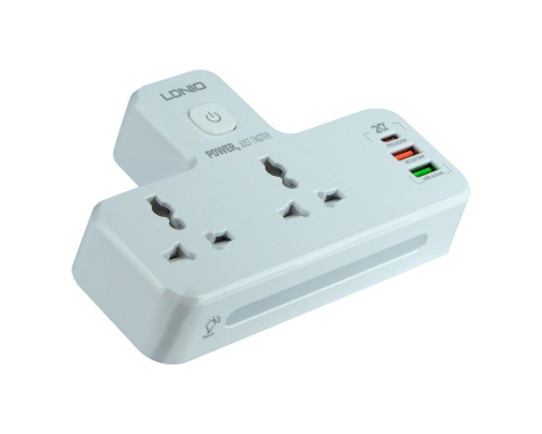 Мережевий Перехідник із Нічником LDNIO SC2311 1 Type-C PD/ 2 USB QC/ 2 PSocket/ Led lamp Колір White 2020000312093