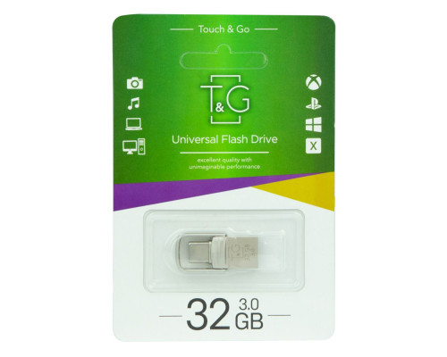 USB OTG флеш-накопичувач -Type C 32GB T&G металева серія 104 Колір Сталевий 4711472588816