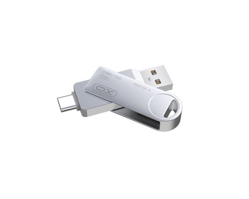USB флеш-накопичувач XO DK03 USB3.0+Type C 32GB Колір Сталевий