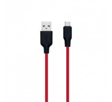 Кабель USB Hoco X21 Silicone Type-C Колір Чорно-Червоний 6957531071419