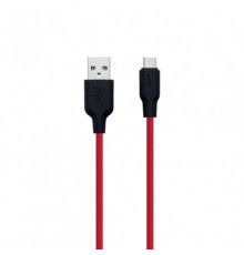 Кабель USB Hoco X21 Silicone Type-C Колір Чорно-Червоний 6957531071419