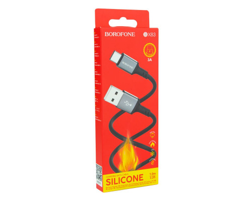 Кабель USB Borofone BX83 Silicone Type-C 3A Колір Чорний