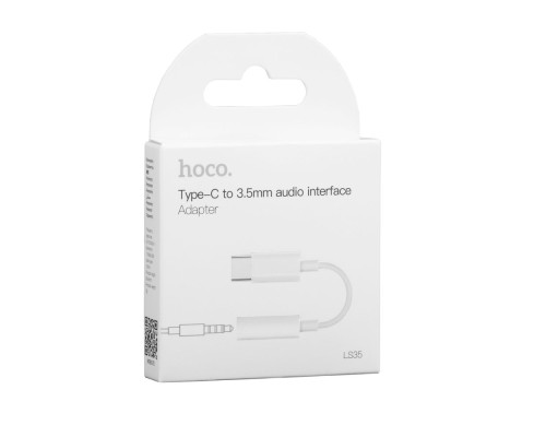 Перехідник Hoco LS35 Type-C to 3.5mm digital audio converter Колір Бiлий