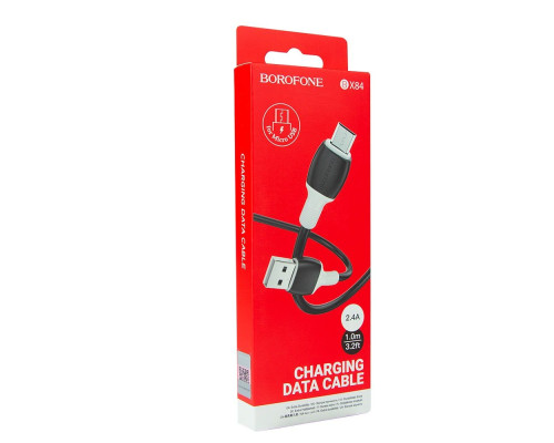 Кабель USB Borofone BX84 Micro 2.4A М'ята упаковка Колір Білий