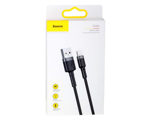 Кабель USB Baseus USB to Lightning 2.4A CALKLF-B М'ята упаковка Колір Сіро-Чорний, G1