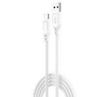 Кабель USB XO NB235 Zebra series Braided 2.4A Type C Колір Бiлий 6920680834181