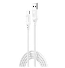 Кабель USB XO NB235 Zebra series Braided 2.4A Type C Колір Бiлий 6920680834181