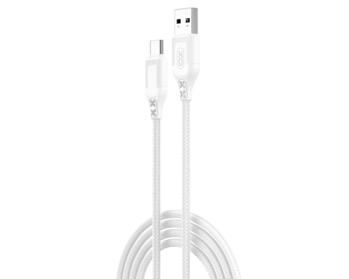 Кабель USB XO NB235 Zebra series Braided 2.4A Type C Колір Бiлий 6920680834181