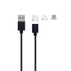 Кабель USB Cable Magnetic Clip-On 3in1 М'ята упаковка Колір Чорний