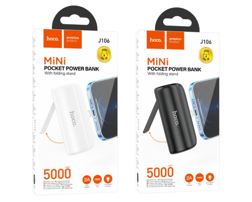 Універсальна Мобільна Батарея Power Bank Hoco J106 Pocket iP 5000mAh Колір Бiлий 6931474790385