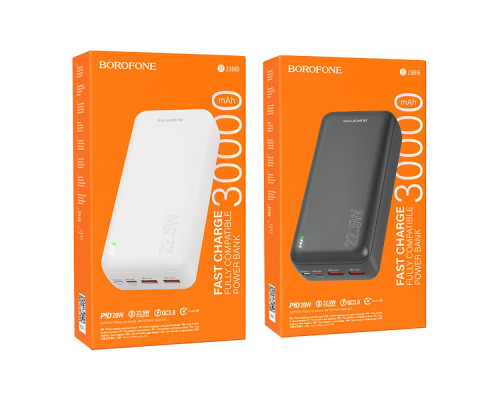 Універсальна Мобільна Батарея Power Bank Borofone BJ38B Power 22.5W+PD20W 30000 mAh Колір Чорний 6941991105609