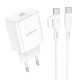 Мережевий Зарядний Пристрій Borofone BA81A 1USB-C PD/QC 20W+Type-C to Type-C Колір Бiлий 6941991108204