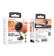 Автотримач Borofone BH218 Magnetic Wireless 15W Колір Сiрий 6941991111327 ma34490_3341455