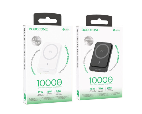 Універсальна Мобільна Батарея Power Bank Borofone BJ63A Nimble PD20W magnetic 10000mAh Колір Бiлий 6941991113956 ma35172_3345232
