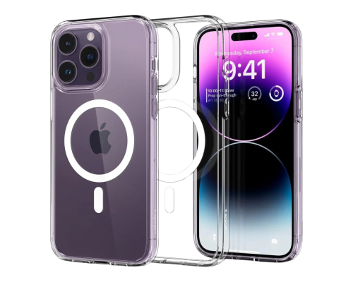 Чохол TPU+PC Spigen Ultra Hybrid with Magsafe для iPhone 14 Pro Колір Transparent 2020000405450