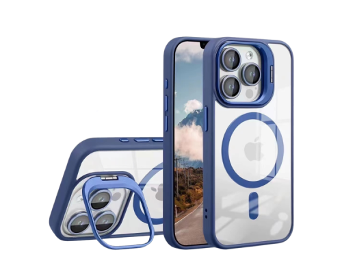 Чохол TPU+PC+Metal Stand Case with MagSafe and Camera Lenses для iPhone 14 Pro Max Колір Blue 2020000407768