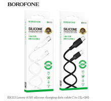 Кабель USB Borofone BX113 Silicone Type-C to Type-C 60W Колір Чорний 6941991115455