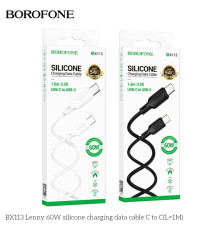 Кабель USB Borofone BX113 Silicone Type-C to Type-C 60W Колір Чорний 6941991115455