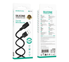 Кабель USB Borofone BX113 Silicone Micro 2.4A 3m Колір Чорний 6941991115547