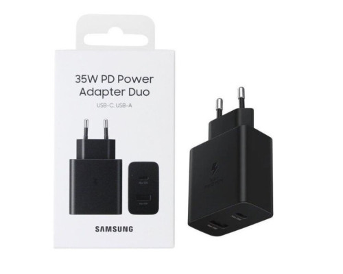 Мережевий Зарядний Пристрій Samsung 1USB/1USB-C PD/QC 35W 1:1 Колір Чорний 8806090973321 ma35613_3411591