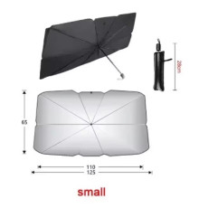 Автомобільна Сонцезахисна Парасолька 120x65 см. Колір Чорно-Сріблястий 2020000486404 ma36135_3606781