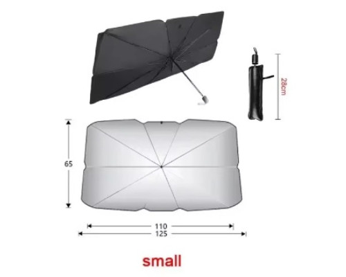 Автомобільна Сонцезахисна Парасолька 120x65 см. Колір Чорно-Сріблястий 2020000486404 ma36135_3606781