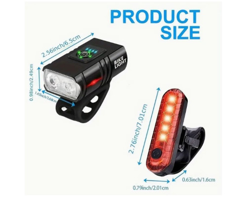 Велоліхтар Bike Lights 2LED IPX4 Waterproof 6 Modes Колір Чорний 2020000452225 ma36324_3607317