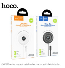 Бездротовий Зарядний Пристрій Hoco CW61 Magnetic 15W LED Display Колір Бiлий 6942007644709 ma36564_3608587