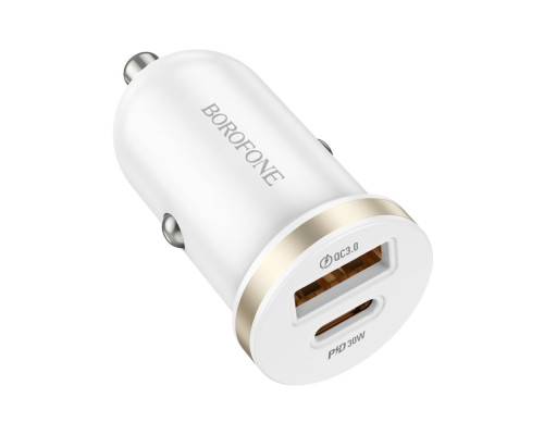 Автомобільний Зарядний Пристрій Borofone BZ22 1USB/1USB-C QC/PD30W Колір Чорний 6941991105180 ma35607_3347277