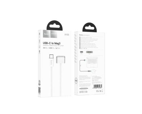 Кабель USB Hoco X103 Type-C to Mag3 2m Колір Білий 6942007610681