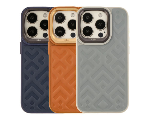 Чохол Kajsa Briquette Collection Rhombus для iPhone 15 Pro Колір Light Grey 4894505156876