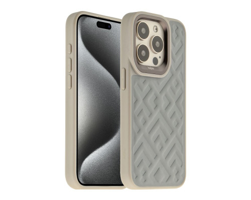 Чохол Kajsa Briquette Collection Rhombus для iPhone 15 Pro Колір Light Grey 4894505156876