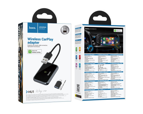 Автомобільний Carplay Hoco HU1 Колір Чорно-Сірий 6942007623674 ma37119_3610396