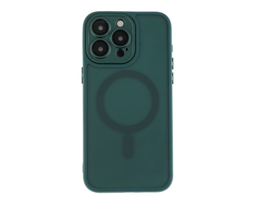 Чохол TPU+PC Magnetic Matte Camera Lens with Magsafe для iPhone 15 Pro Колір Dark Green 2020000437611