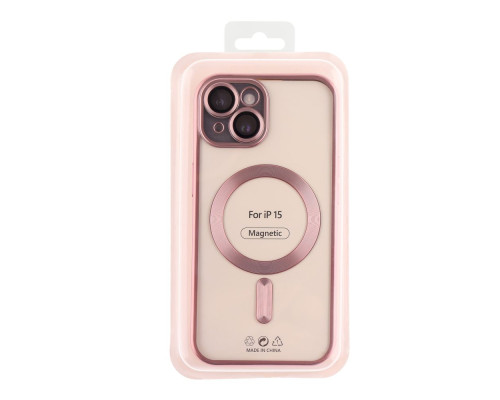 Чохол TPU Metallic Chrome Full Camera with Magsafe для iPhone 16 Колір Chrome Rose 2020000451327 ma36189_3606933