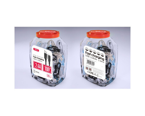 Кабель USB XO-NB265 Micro 2.4A (30pcs/bottle) Колір Чорний/Білий/Блакитний/Рожевий 6920680856794 ma37590_3663376