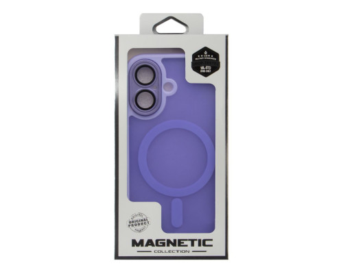 Чохол TPU+PC Magnetic Matte Camera Lens with Magsafe для iPhone 16 Колір Purple 2020000470502 ma36192_3606956