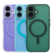 Чохол TPU+PC Magnetic Matte Camera Lens with Magsafe для iPhone 16 Колір Purple 2020000470502 ma36192_3606956