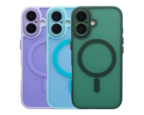 Чохол TPU+PC Magnetic Matte Camera Lens with Magsafe для iPhone 16 Колір Purple 2020000470502 ma36192_3606956
