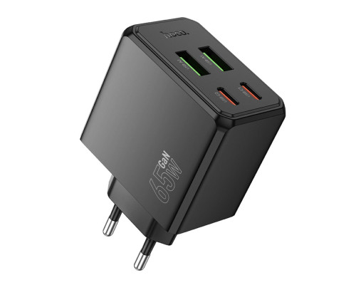 Мережевий Зарядний Пристрій Hoco CS19A 2USB-C/2USB PD/QC 65W Колір Чорний 6942007645638 ma36896_3609482