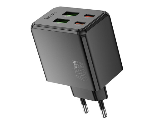 Мережевий Зарядний Пристрій Hoco CS19A 2USB-C/2USB PD/QC 65W Колір Чорний 6942007645638 ma36896_3609482