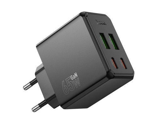 Мережевий Зарядний Пристрій Hoco CS19A 2USB-C/2USB PD/QC 65W Колір Чорний 6942007645638 ma36896_3609482