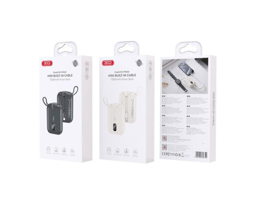 Універсальна Мобільна Батарея Power Bank XO PR260 Self-watch wireless charger, Type-C cable digital fast charger 20W, 10000 mAh Колір Чорний 6920680858743 ma37076_3610213